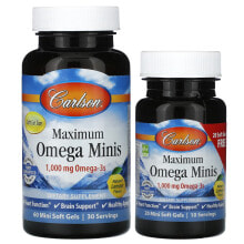 Maximum Omega Minis, Natural Lemon, 1,000 mg, 60 Mini Soft Gels (500 mg per Soft Gel)
