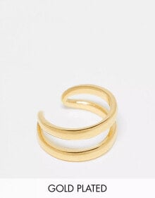 Купить женские аксессуары LOST SOULS: Lost Souls stainless steel 18ct gold plated double row ring