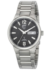 Мужские наручные часы с серебряным браслетом ETT EGT-11321-21M Solar Drive Radio Controlled Everest II Titan Mens 40mm