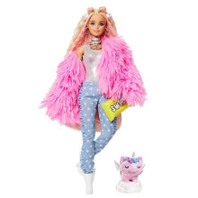 Куклы модельные barbie Extra Doll #3 in Pink Coat with Pet Unicorn-Pig GRN28