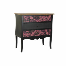 Sideboard DKD Home Decor Black 76 x 39 x 75,5 cm Pink Brown MDF Wood