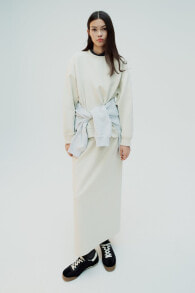 Clean interlock plush midi skirt