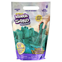 Кинетический песок для лепки для детей Kinetic Sand Twinkly Teal 2lb Bag кинетический песок 6060801