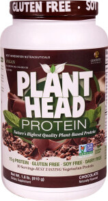 Сывороточный протеин Genceutic Naturals Plant Head Безглютеновый растительный протеин - 15 г белка на порцию - 30 порций с шоколадным вкусом