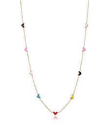 Ювелирные колье Slušivý pozlacený náhrdelník se srdíčky San Valentín 14001C01012