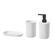 Soap dishes, glasses and dispensers