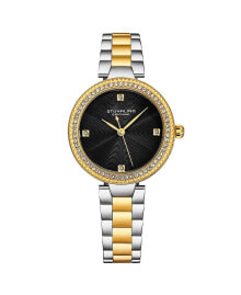 Stuhrling women's Legacy Gold-Tone Stainless Steel , Black Dial , 39mm Round Watch
