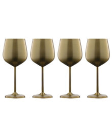 Cambridge 18 Oz Gold Stainless Steel White Wine Glasses, Set of 4