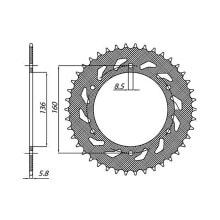 SUNSTAR SPROCKETS 520 Pitch 1-3637-47 Steel Rear Sprocket