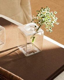 Square glass vase