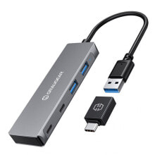 Купить uSB-концентраторы GrauGear: Graugear USB Hub, 4 Ports, 2x USB-A, 2x USB-C, inkl. USB-C Adapter