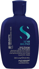 Mildes Shampoo gegen Orangenstich für mittelbraunes bis braunes Haar - AlfaParf Milano Semi Di Lino Brunette Anti-Orange Low Shampoo