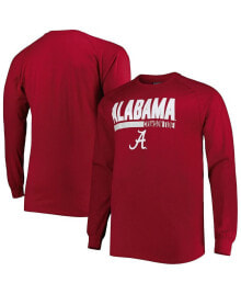 Купить мужские футболки и майки Profile: Men's Crimson Alabama Crimson Tide Big and Tall Two-Hit Long Sleeve T-shirt