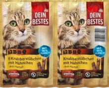 Купить лакомства для кошек Dein Bestes: Katzenleckerli, Knabberstäbchen mit Hähnchen, BBQ (8 Stück), 40 g