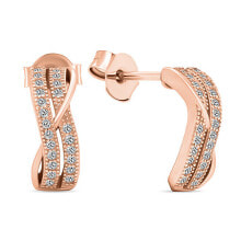 Ювелирные серьги beautiful bronze earrings with zircons EA589R