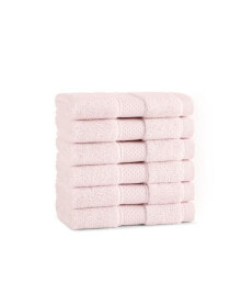 Aston and Arden aston & Arden Egyptian Cotton Luxury Washcloths (Pack of 6), 600GSM, Seven Color Options, Jacquard Dobby Border, 13