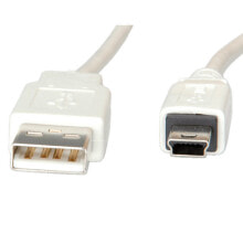 Computer connectors and adapters vALUE USB 2.0 Cable - A - 5-Pin Mini - M/M 0.8 m - 0.8 m - USB A - Mini-USB B - USB 2.0 - Male/Male - White
