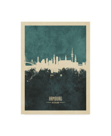 Trademark Global michael Tompsett Hamburg Germany Skyline Teal Canvas Art - 20