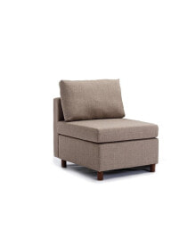 Simplie Fun middle Module Fabric Linen for Modular Sofa Sectional Sofa Couch Accent Armless Chair, Cushio