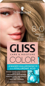 Schwarzkopf Gliss Color N 8-0 Питательная краска для волос с гиалуроновой кислотой, оттенок натуральный блонд