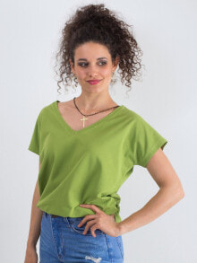 Женская футболка свободного кроя с V-образным вырезом зеленая Factory Price