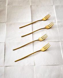 Set of brunch forks with hammered handle
