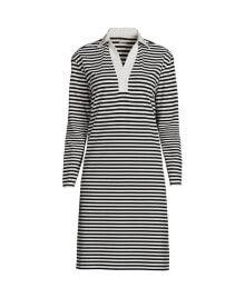 Lands' End women's Long Sleeve Super T Polo Dress