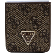 GUESS GUHCZF5P4TDPW F731 Z Flip5 Leather 4G Triangle Strass phone case