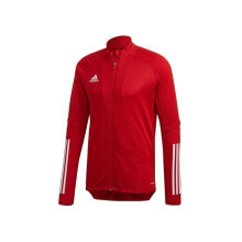 Олимпийки Мужская олимпийка спортивная на молнии красная Adidas Condivo 20 Training