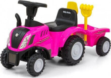 Детская каталка или качалка для малышей Milly Mally Jeździk Pojazd New Holland T7 Traktor różowy
