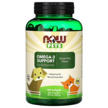 Pets, Omega-3 Support for Dogs/Cats, Great Fish, 180 Softgels, 8.9 oz (252 g)