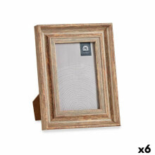 Photo frame Crystal Wood Brown Bronze Plastic (16,5 x 2 x 21 cm) (6 Units)