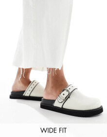 Купить женские сабо и мюли RAID Wide Fit: RAID Wide Fit Nellie platform mules in cream