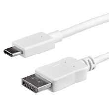 Компьютерные разъемы и переходники StarTech.com CDP2DPMM1MW видео кабель адаптер 1 m USB Type-C DisplayPort Белый