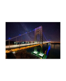 Trademark Global david Ayash George Washington Bridge Starry Night Canvas Art - 15.5