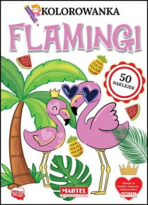 Раскраски для детей Kolorowanka z naklejkami Flamingi
