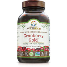 Растительные экстракты и настойки NutriGold Cranberry Gold  Растительный клюквенный порошок 500 мг 90 растительных капсул