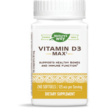 Витамин D nature's Way Vitamin D3 Max --  Витамин D3 Максимум - 125 мкг - 240 гелевых капсул