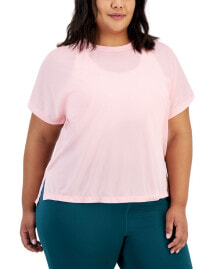 Купить женские блузки и кофточки ID Ideology: Plus Size Birdseye-Mesh Dolman-Sleeve Top, Created for Macy's