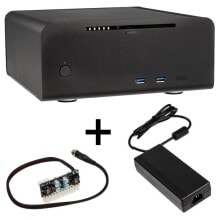 Купить компьютерные корпуса для игровых ПК Streacom: Streacom ST-FC8B Alpha Optical Fanless HTPC-Gehäuse + 120-Watt-Netzteil