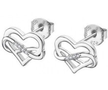 Женские серьги Romantic silver earrings Heart with infinity Moments LP3307-4 / 1