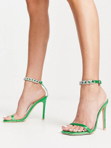 Женские босоножки rAID Revvy heeled sandals with embellished ankle strap in green 