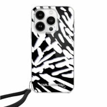 KARL LAGERFELD Klhcp15Lhzbpkcck iPhone 15 Pro 6.1 Iml Zebra Pattern&Cord phone case