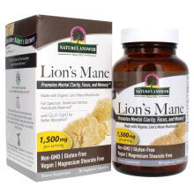 Грибы nature's Answer Lion's Mane Ежовик гребенчатый 500 мг 90 вегетарианских капсул