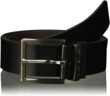 Мужские ремни и пояса мужской ремень черный кожаный для брюк широкий с пряжкой Armani Exchange Mens Skinny Leather Belt