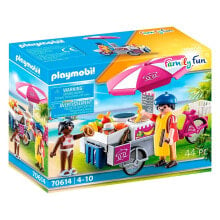 Детские игровые наборы и фигурки из дерева Набор с элементами конструктора Playmobil Тележка с блинами PM70614