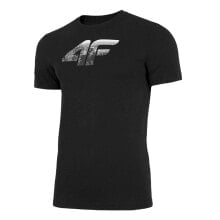 Мужские спортивные футболки мужская футболка спортивная  черная с логотипом на груди для бега 4F TSM024