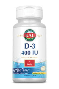 Витамин D kal D-3 400 IU Витамин D-3 - 400 МЕ - 100 гелевых капсул
