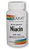 Витамины группы B Solaray Niacin -- Витамины группы В  Ниацин - 250 мг - 100 Вегетарианских капсул