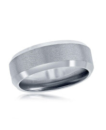 Купить кольца и перстни METALLO: Brushed and Polished Silver 8mm Tungsten Ring